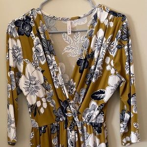 Fall Floral Knee Length Dress